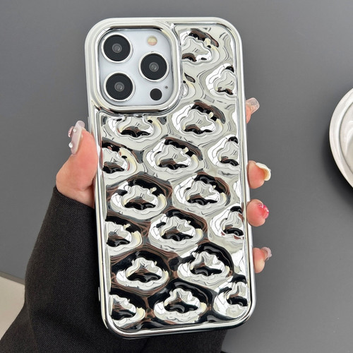 iPhone 15 Pro Cloud Texture Electroplated TPU Phone Case - Silver