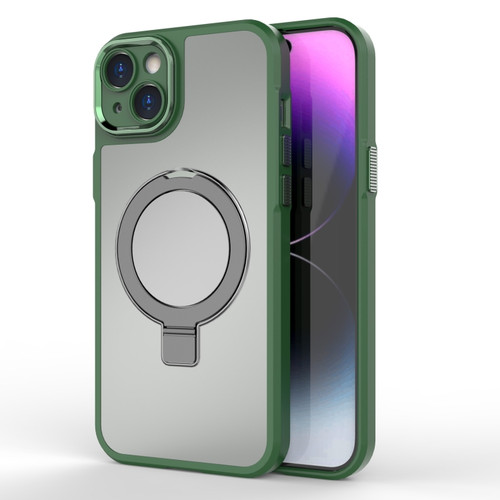 iPhone 15 MagSafe Magnetic Metal Holder Phone Case - Green