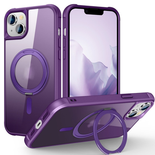 iPhone 15 MagSafe Magnetic Rotating Holder Phone Case - Purple
