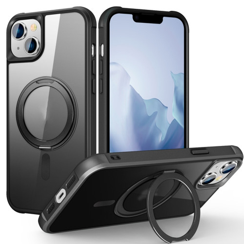 iPhone 15 MagSafe Magnetic Rotating Holder Phone Case - Black