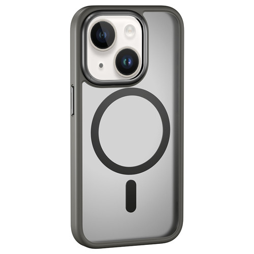 iPhone 15 MOMAX Magsafe Magnetic PC + TPU + Metal Phone Case - Grey