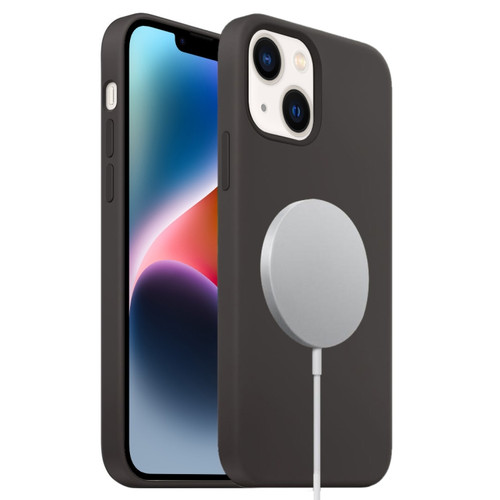 iPhone 15 MagSafe Liquid Silicone Full Coverage Phone Case - Black