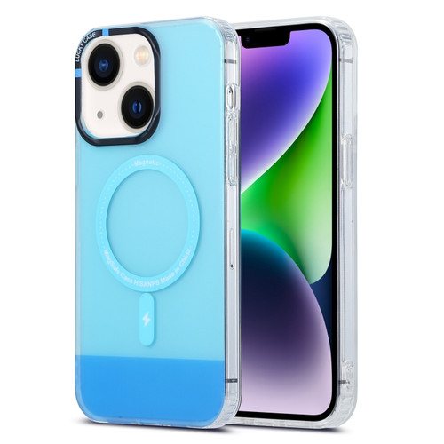 iPhone 15 PC + TPU IMD MagSafe Magnetic Phone Case - Blue
