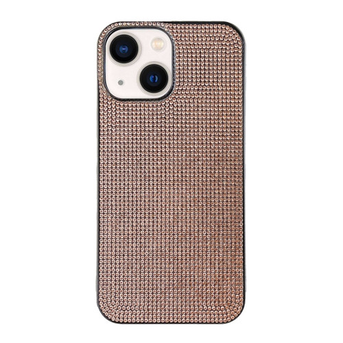 iPhone 15 Solid Color Diamond TPU Phone Case - Rose Gold