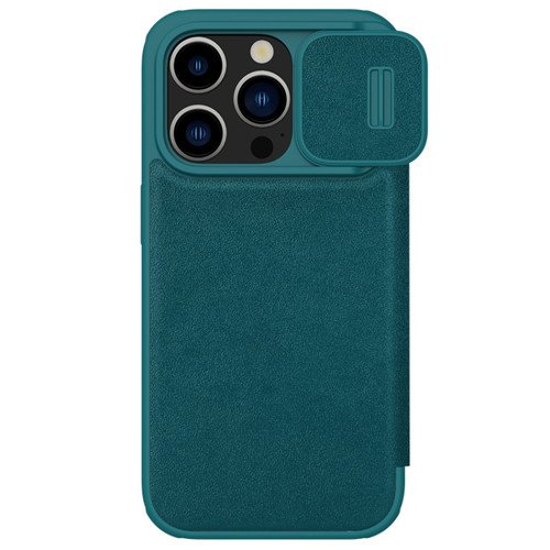 iPhone 15 Pro NILLKIN QIN Series Pro Plain Leather Phone Case - Green