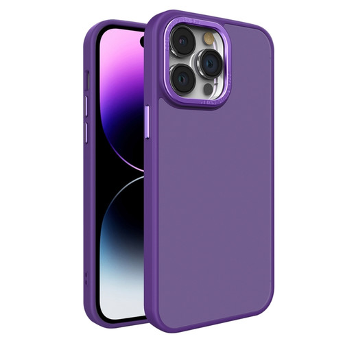 iPhone 14 All-inclusive TPU Edge Acrylic Back Phone Case - Deep Purple