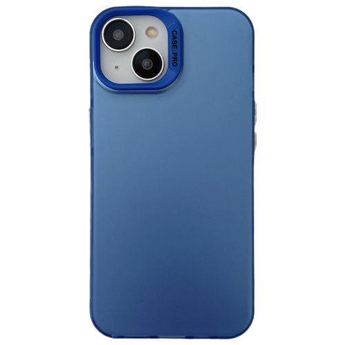 iPhone 14 Semi Transparent Frosted PC Phone Case - Blue