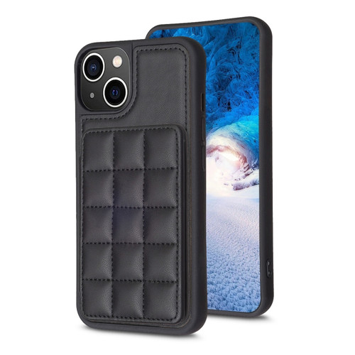 iPhone 14 / 13 Grid Card Slot Holder Phone Case - Black