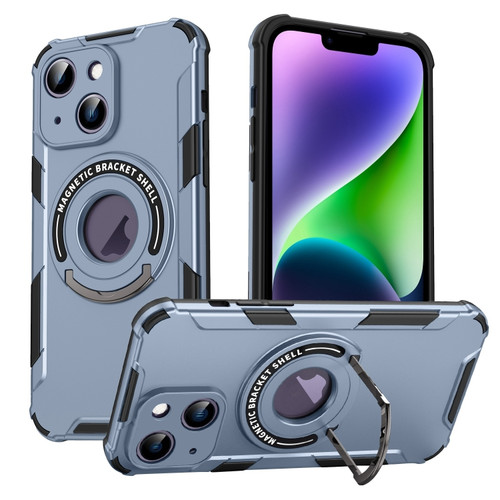 iPhone 14 MagSafe Magnetic Holder Phone Case - Blue