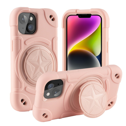 iPhone 14 Shield PC Hybrid Silicone Phone Case - Rose Pink