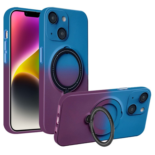 iPhone 14 MagSafe Holder Gradient TPU Phone Case - Blue Purple
