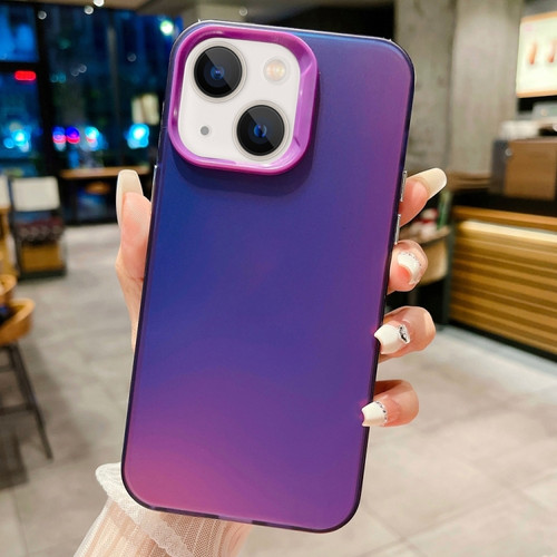 iPhone 14 IMD Colorful Gradient PC + Acrylic Phone Case - Purple
