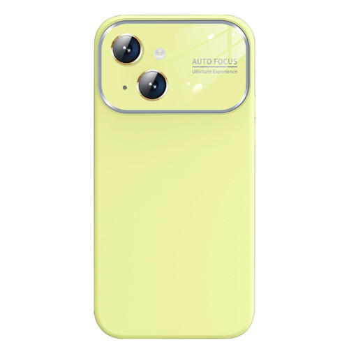 iPhone 14 Liquid Silicone Large Glass Window Phone Case - Yellow