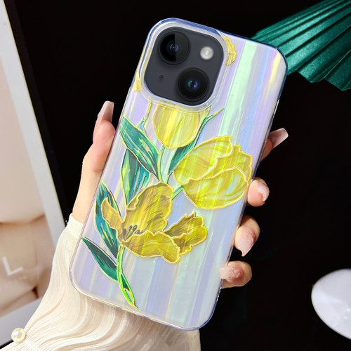 iPhone 14 Electroplated Color Film TPU + PC Phone Case - Tulip