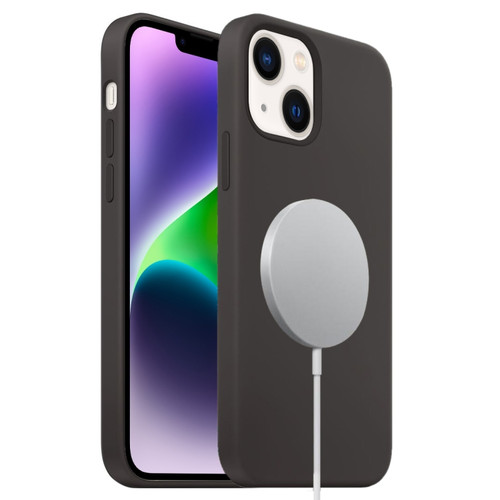 iPhone 14 MagSafe Liquid Silicone Full Coverage Phone Case - Black