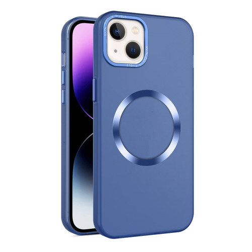 iPhone 14 CD Texture MagSafe Frosted Translucent Phone Case - Royal Blue