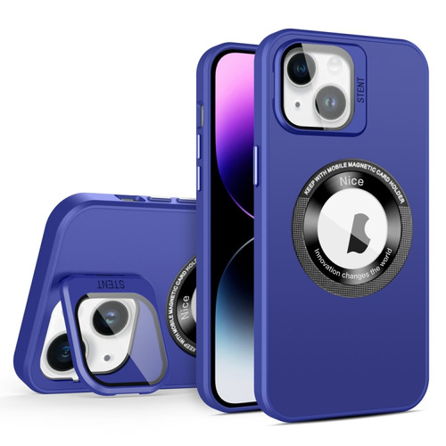 iPhone 14 Skin Feel Magnifier MagSafe Lens Holder Phone Case - Purple
