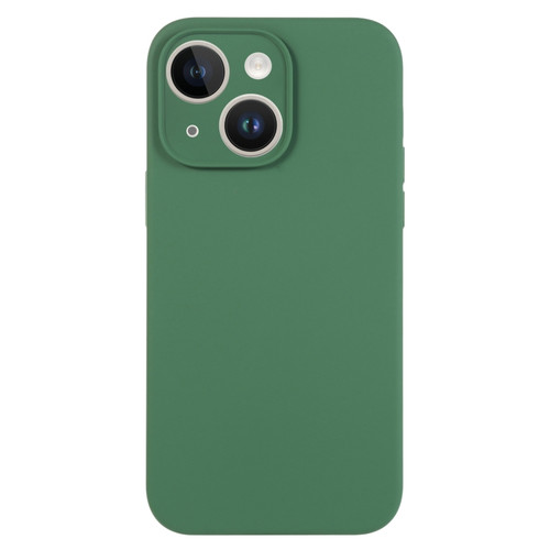 iPhone 14 Pure Color Liquid Silicone Fine Pore Phone Case - Clover Green