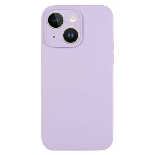 iPhone 14 Pure Color Liquid Silicone Fine Pore Phone Case - Lilac Purple