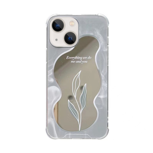 iPhone 14 Color Painted Mirror Phone Case - Leaf
