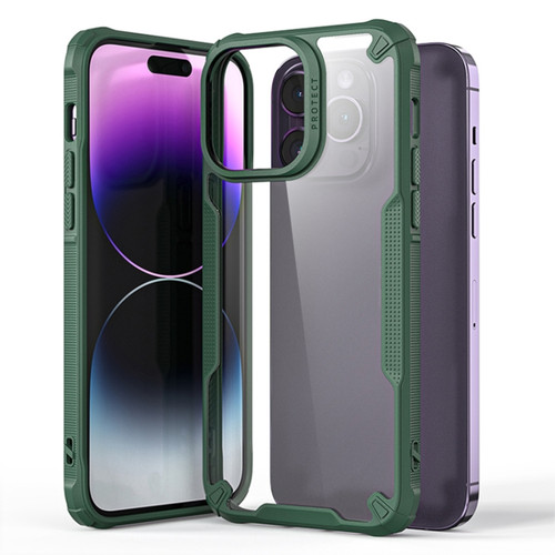 iPhone 14 Pro Four-corner Glossy Shockproof Phone Case - Green