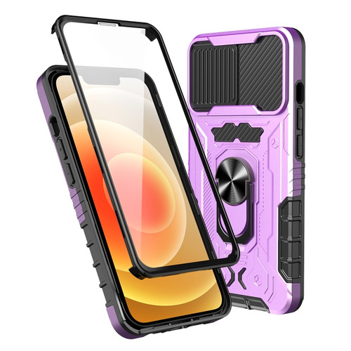 iPhone 14 All-inclusive PC TPU Glass Film Integral Phone Case - Purple