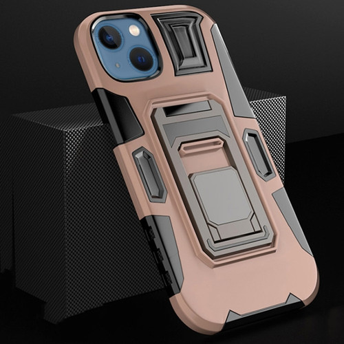 iPhone 14 MechaWarrior Multifunctional Holder Phone Case - Pink