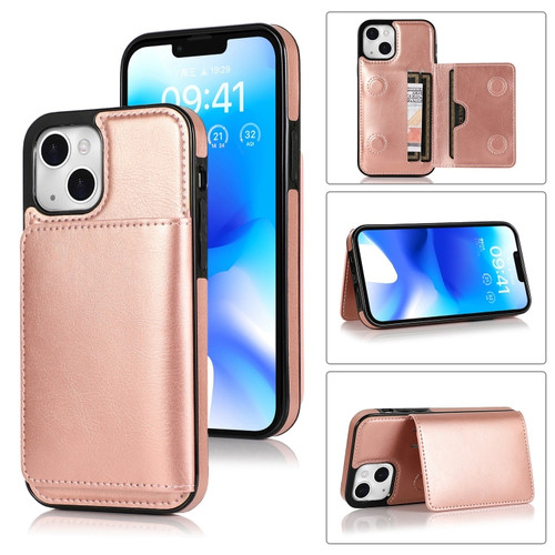 iPhone 14 Shockproof PU + TPU Phone Case - Rose Gold