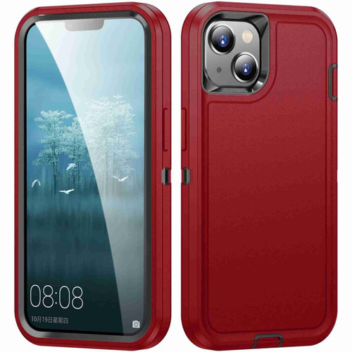 iPhone 14 / 13 Life Waterproof Rugged Phone Case - Red + Black