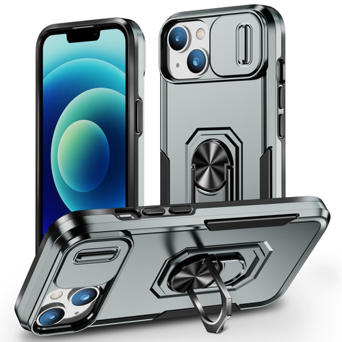 iPhone 14 Pioneer Armor Sliding Camshield Phone Case - Space Grey