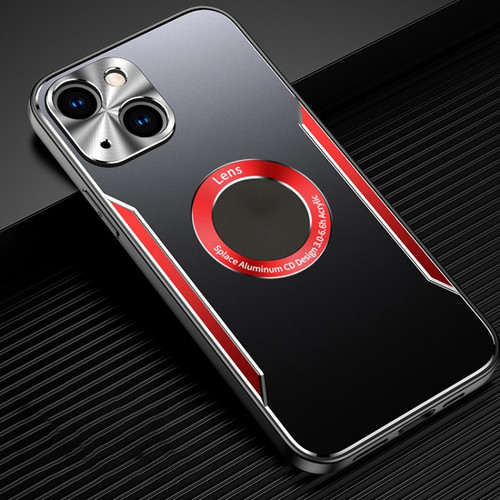 iPhone 14 Aluminum Alloy + TPU Phone Case - Black Red