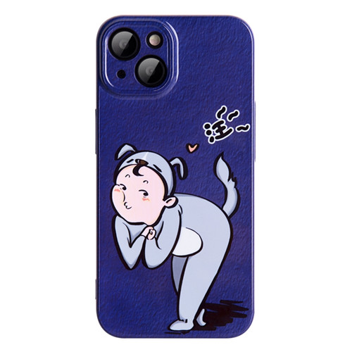 iPhone 14 Cartoon Animal Sweethearts Style PC Protective Phone Case - Dog