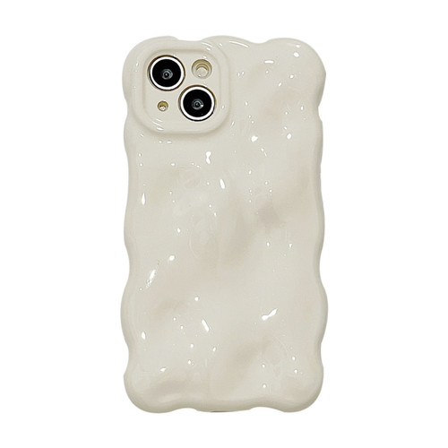 iPhone 14 Gloss Oil Wave BubblesTPU Phone Case - Milky White