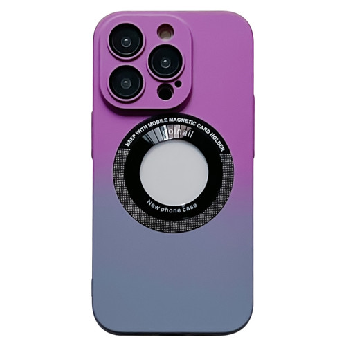 iPhone 14 Gradient Skin Feel MagSafe Magnetic Phone Case - Purple + Grey