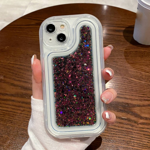 iPhone 14 Chameleon Sequins Epoxy Phone Case - Colorful