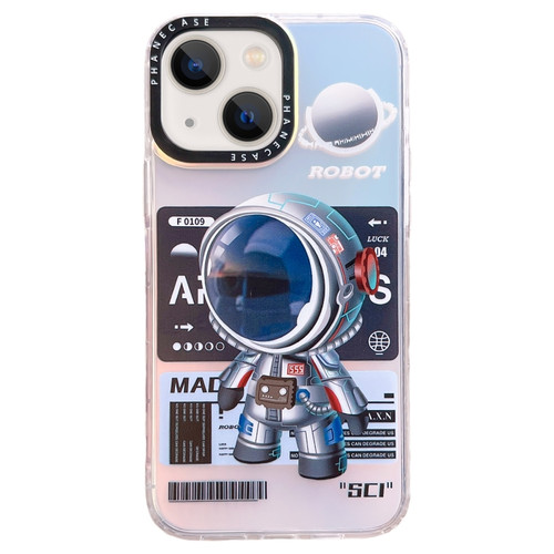 iPhone 14 Mechanical Astronaut Pattern TPU Phone Case - Blue