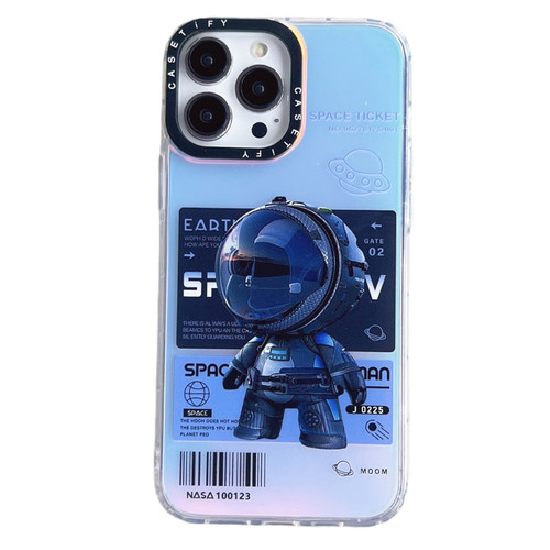 iPhone 14 Astronaut Pattern Shockproof PC Protective Phone Case - Black