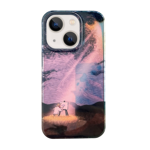 iPhone 14 Dual-sided Lamination Oil Painting IMD Phone Case - Under The Sun