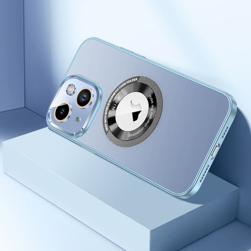 iPhone 14 CD Texture MagSafe Magnetic Phone Case - Sierra Blue