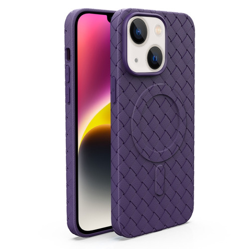 iPhone 14 Woven Pattern MagSafe Magnetic Cooling Phone Case - Purple