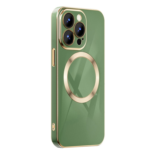 iPhone 14 6D Gold Plated Magsafe Magnetic Phone Case  - Green