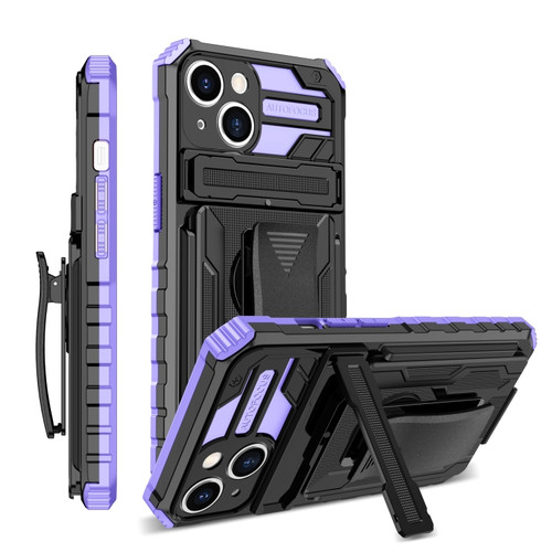 iPhone 14 King Kong Back Clip Series Holder Phone Case  - Purple