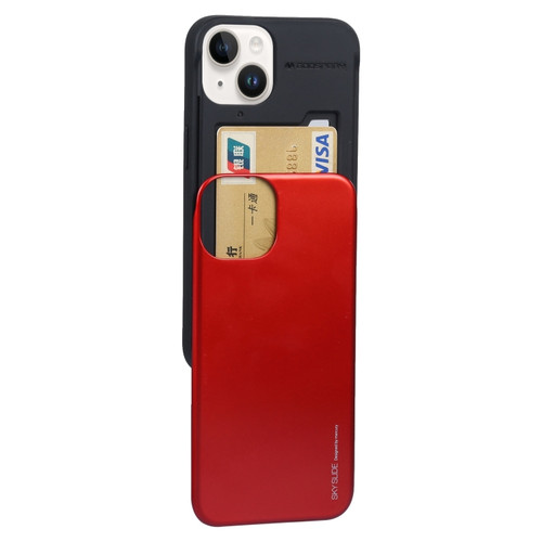iPhone 14 GOOSPERY SKY SLIDE BUMPER Sliding Card Slot Phone Case  - Red