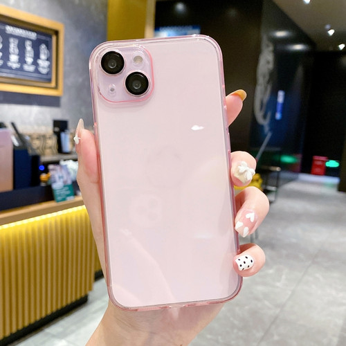 iPhone 14 Lens Protection Transparent TPU Phone Case - Pink