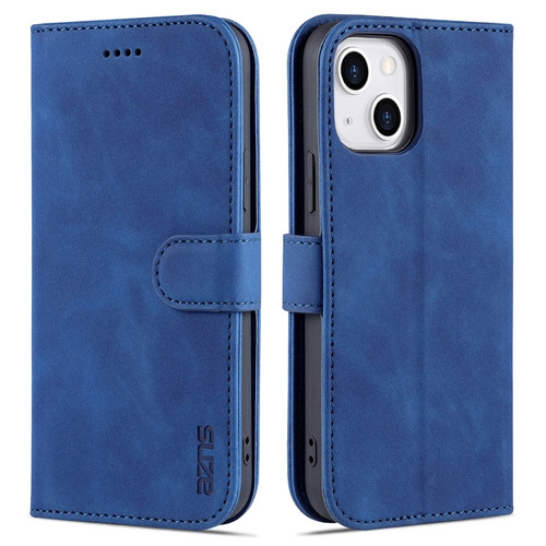 iPhone 14 AZNS Skin Feel Calf Texture Horizontal Flip Leather Case  - Blue
