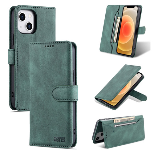 iPhone 14 AZNS Dream Second Generation Skin Feel PU+TPU Horizontal Flip Leather Phone Case  - Green