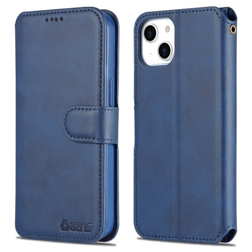 iPhone 14 AZNS Calf Texture Flip Leather Phone Case  - Blue