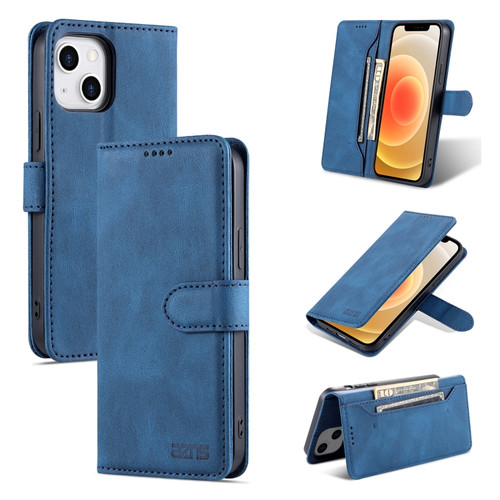 iPhone 14 AZNS Dream Second Generation Skin Feel PU+TPU Horizontal Flip Leather Phone Case  - Blue