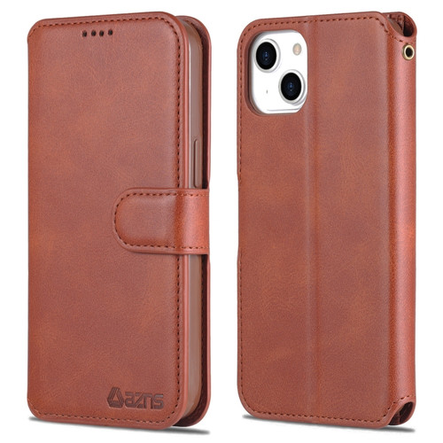 iPhone 14 AZNS Calf Texture Flip Leather Phone Case  - Brown