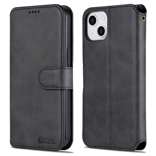 iPhone 14 AZNS Calf Texture Flip Leather Phone Case  - Black